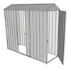 Build-a-Shed 0.8 x 2.3 x 2.1m Gable Single Hinged Door Shed with Single Sliding Side Door - Zinc