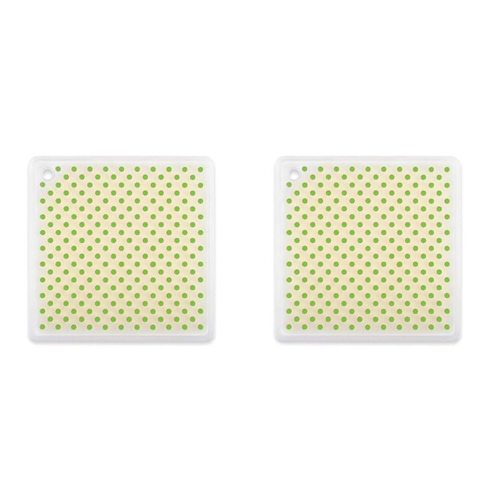 2PK Dexas 7.5cm Silicone Trivet Table Protector Square - Green