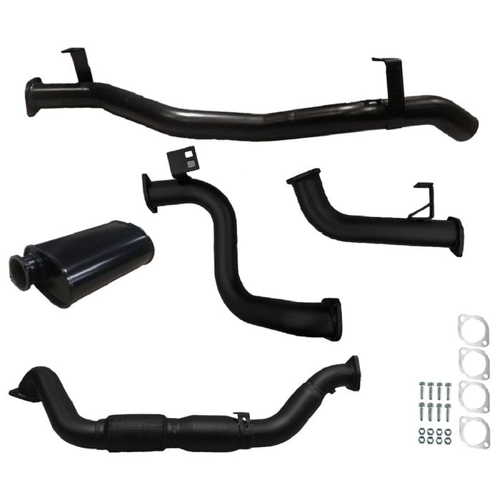 Ignite Exhausts Turbo Back For Toyota Landcruiser 78 Series V8 Troopy 3" With Cat & Muffler Black Aluminised Steel