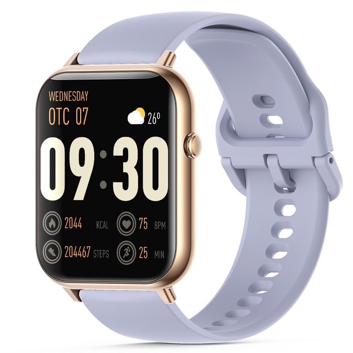Bluetooth Smart Watch 2.1" LCD BT 5.0 Blood Pressure Heart Rate - Black Metal