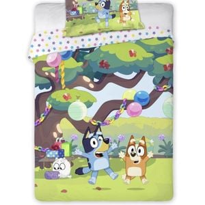 Bluey Garden Party Kids Cotton Quilt Cover Set - Toddler Bed Size