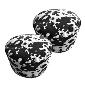 SOGA 2 Pack 48cm Round Pouffe Ottomans 35cm High