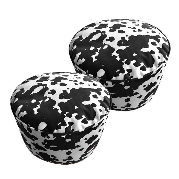 SOGA 2 Pack 48cm Round Pouffe Ottomans 35cm High