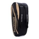 Li-Ning Hot Shot Double Zipper Polyester Badminton Kit Bag Black Gold