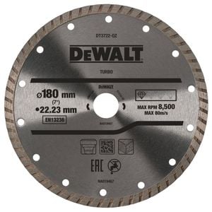 DeWALT 180mm X 22.23mm Turbo All Purpose Diamond Wheel DT3722-QZ