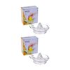 2x Appetito Glass Citrus Juicer High Quality and Durable For All Fruits - Clear