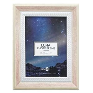 Unigift Luna Cream Trim Border Glass Picture Photo Frame 13x18cm Pink