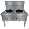 GasMax Stainless Steel Waterless Nature Gas Double Wok Chimney Burner  - Woks (WW-2NC)