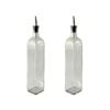 Argon Tableware Square Olive Oil / Vinegar Bottle With Tapor Pourer - 500ml - Pack Of 2