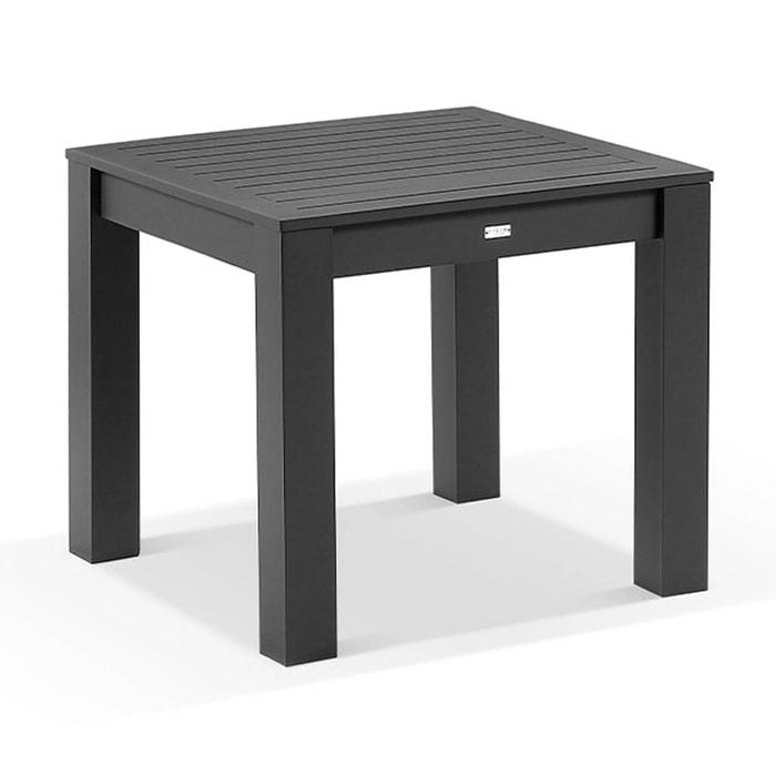 Santorini 0.9m Outdoor Square Aluminium Dining Table Charcoal