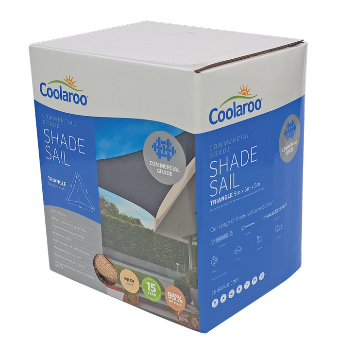 Coolaroo 5.0m Beech Triangle Commercial Shade Sail
