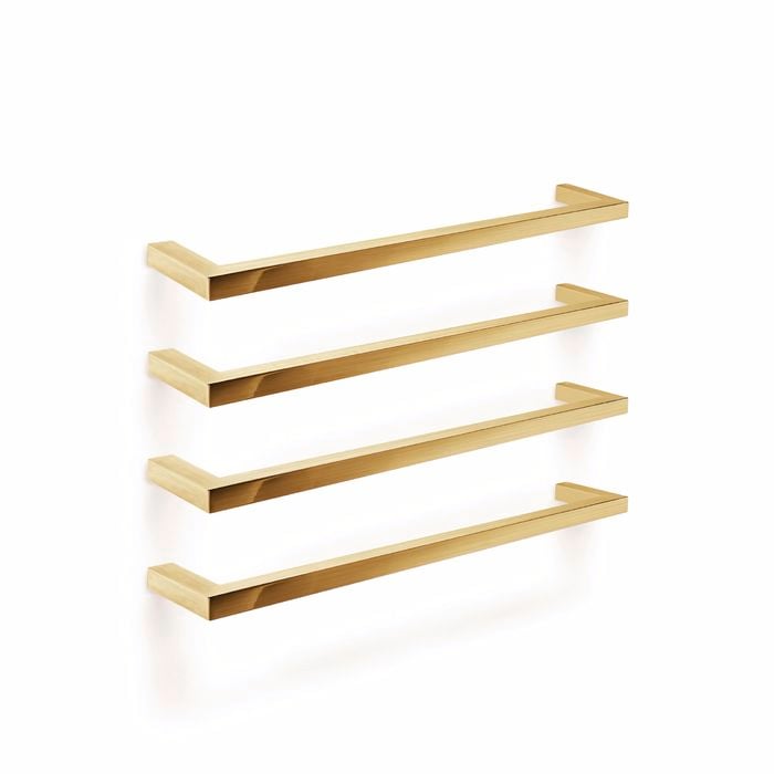 Forme 850mm Square Brushed Gold PVD Single Heated Rail
