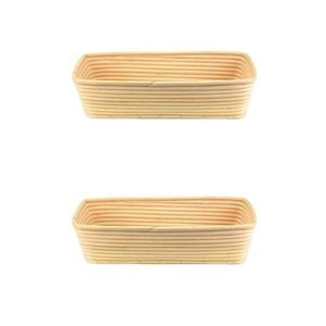 2PK Brunswick Bakers Rect Rattan 30cm Bread Banneton Basket Sourdough Basket