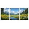 3pcs Serene Landscape with Mountains and Lakes Print 100% Australian Made 3 x 40x60cm (Metal Print)