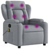 vidaXL Massage Recliner Chair Single Sofa Armchair Living Room Light Grey Fabric