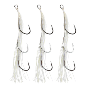 Vexed Flashy Triple Bait Assist Fishing Hook 1/0 White Glow