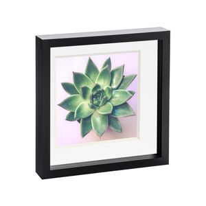 Nicola Spring 10" X 10" Black 3d Box Photo Frame - 8" X 8" Mount