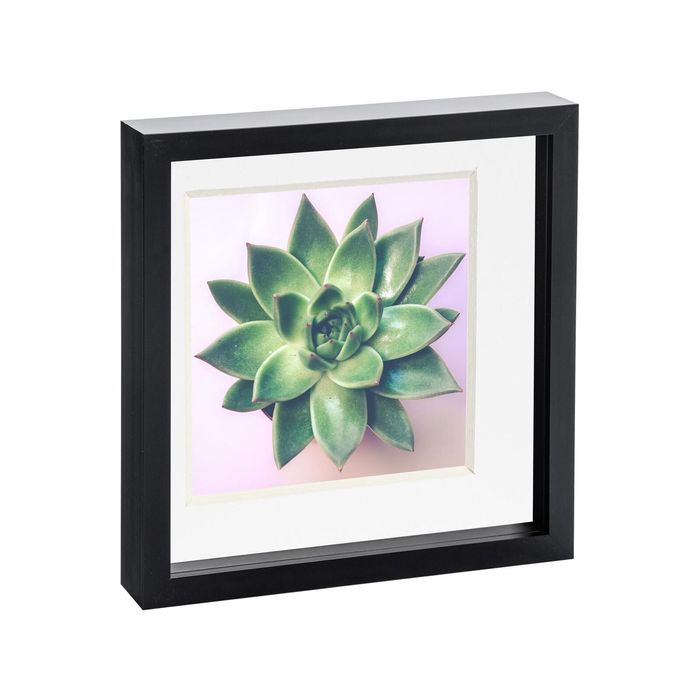Nicola Spring 10" X 10" Black 3d Box Photo Frame - 8" X 8" Mount