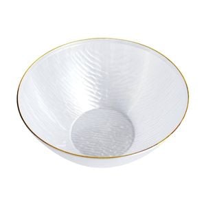 12x 10pc Partyware Reusable Heavy Duty Bowl Set W/ Gold Rim 120x58mm White