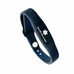 MEDI-ID  Medical ID MED-LGE Black Silicone Wristband
