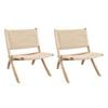 Levede 2pc Chair - Natural Wood Colour