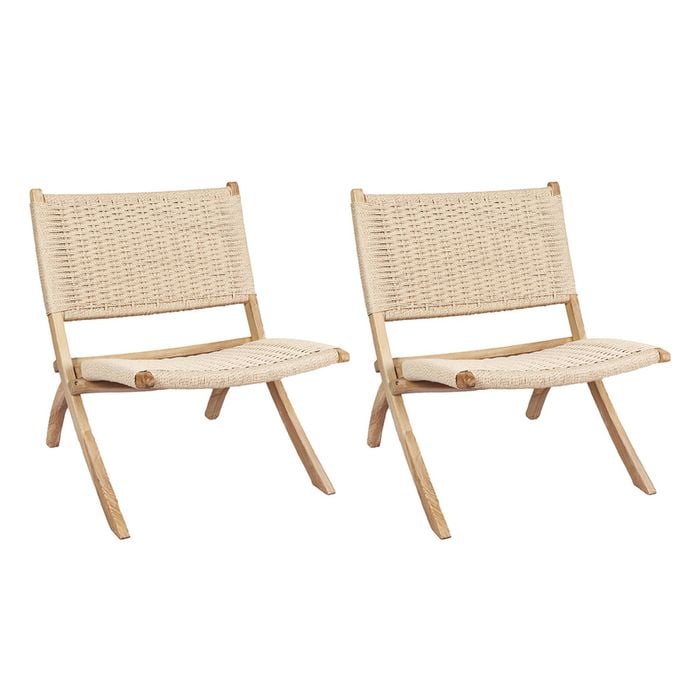Levede 2pc Chair - Natural Wood Colour