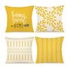 Catzon 4 Pcs Modern Throw Pillow Covers Geometric Flower Pattern for Couch