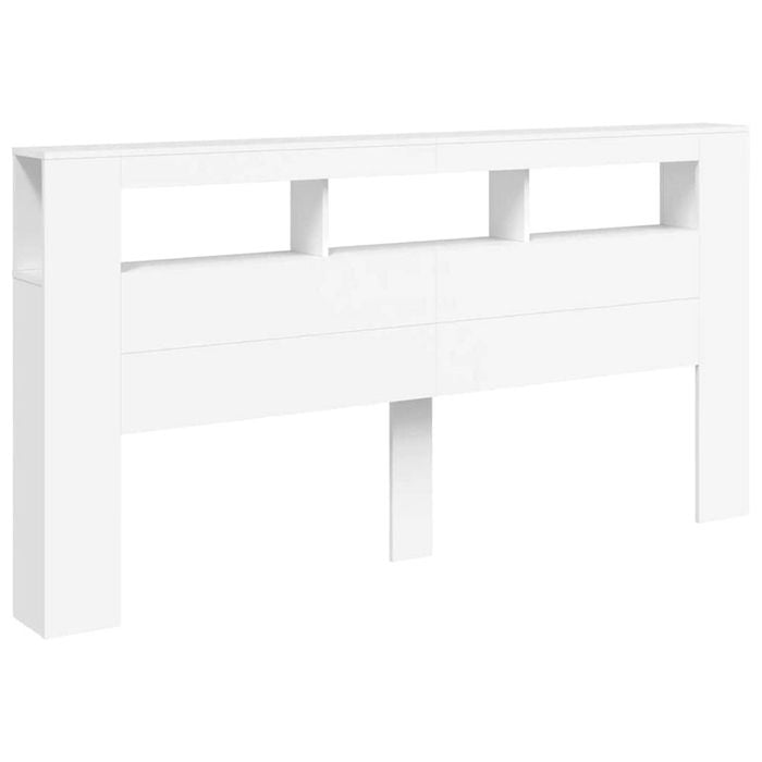 vidaXL LED Headboard Wooden Bed Header Bedroom White 200 cm Engineered Wood