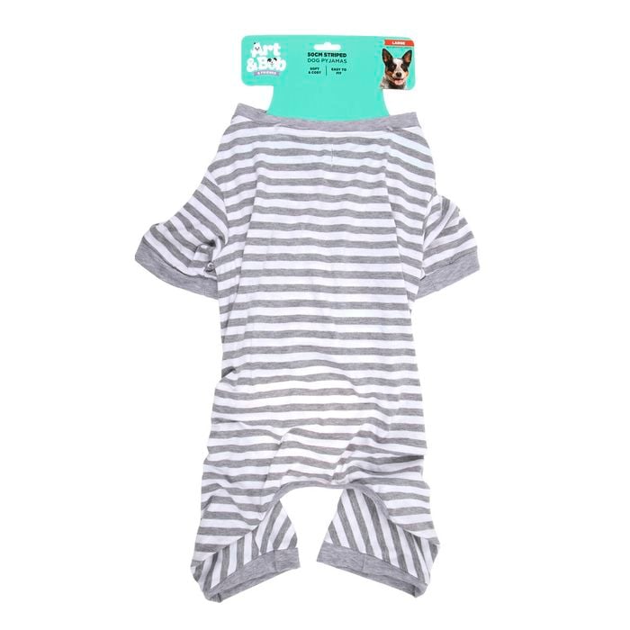 Art & Bob 50cm Grey Striped Large Dog Pyjamas