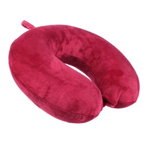Catzon Travel Pillow Memory Foam Lightweight Portable Headrest-Wine Red