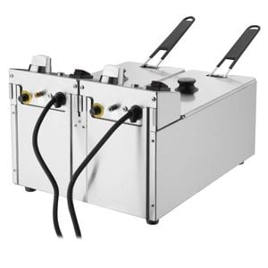 Apuro Twin Tank Twin Basket 2x3ltr Countertop Fryer 2x2kw - Cu615-a