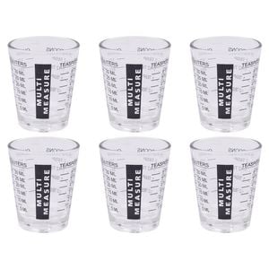 6PK Appetito Multipurpose Measure Glass 30ml Home Kitchen Cooking