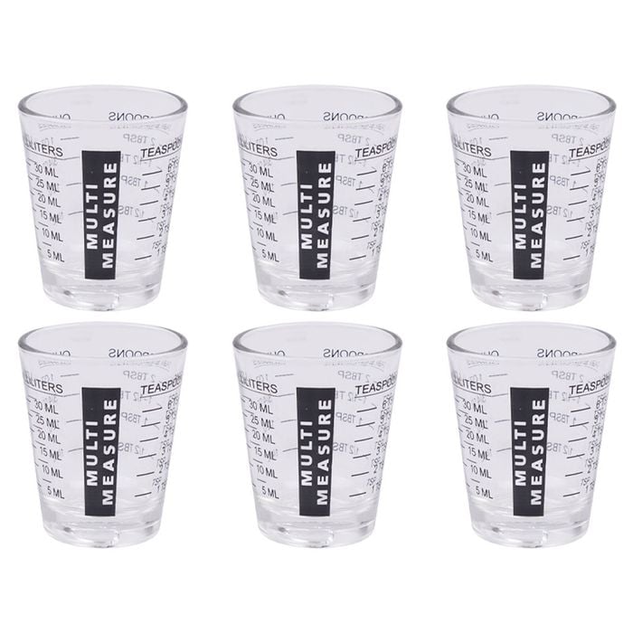 6PK Appetito Multipurpose Measure Glass 30ml Home Kitchen Cooking