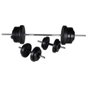 vidaXL Barbell + 2 Dumbbell Set 60.5kg Home Gym sports Exercise Adjustable
