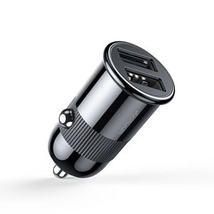 Joyroom C-a06 Car Charger – Dual Usb, 3.1a Fast Charging, Black, Compact Design