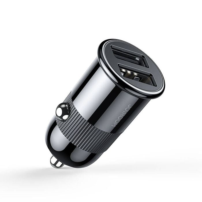 Joyroom C-a06 Car Charger – Dual Usb, 3.1a Fast Charging, Black, Compact Design
