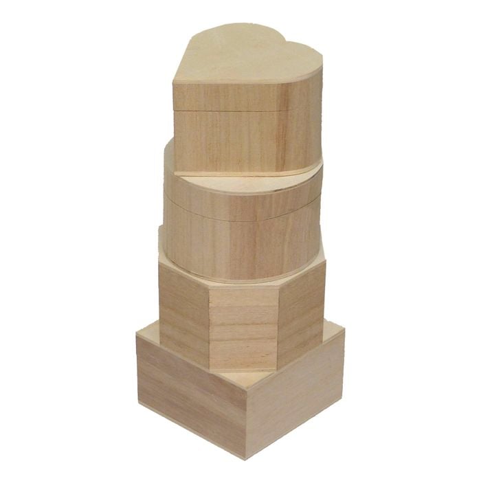 Boyle Assorted Mini Wood Boxes - 4 Pack