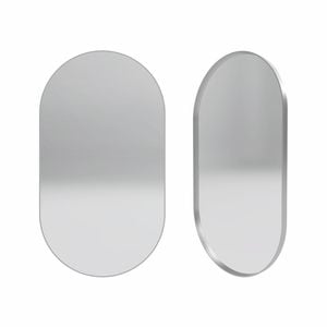 Forme 900mm Brushed Stainless Steel Oval Framed Mirror