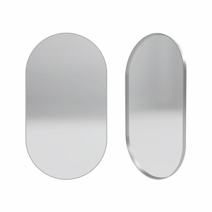 Forme 900mm Brushed Stainless Steel Oval Framed Mirror