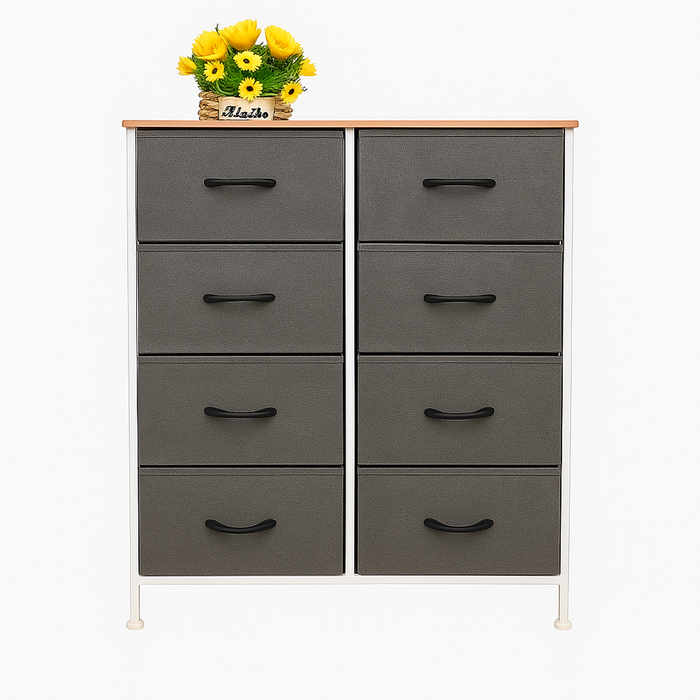 Foret Chest Of 8 Drawers Storage Cabinet Tower Dresser Tallboy Retro Wooden Top