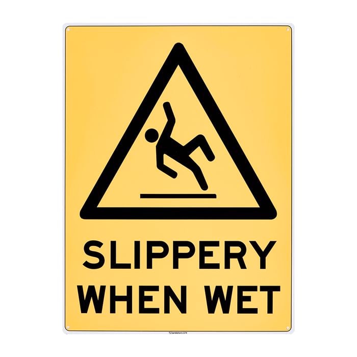 Sandleford 450 x 600mm Slippery When Wet Plastic Sign