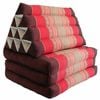 Large Thai Triangle Pillow - 3 Fold Floor Cushion | Handmade Thai Lounge Mat & Backrest | 100% Kapok Filled