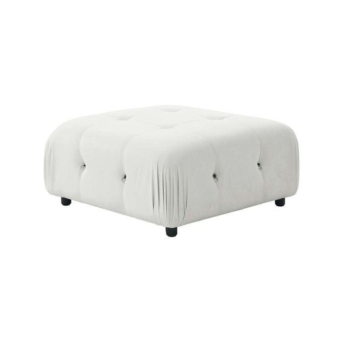 Foret 1pc Sofa Ottoman Modular Sectional Armless Tufted Velvet Couch Beige