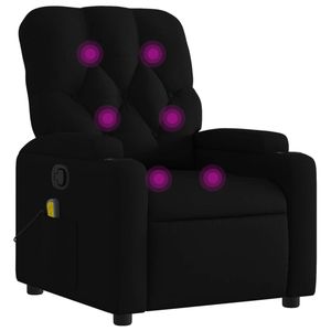 vidaXL Massage Recliner Chair Armchair Single Sofa Living Room Black Fabric