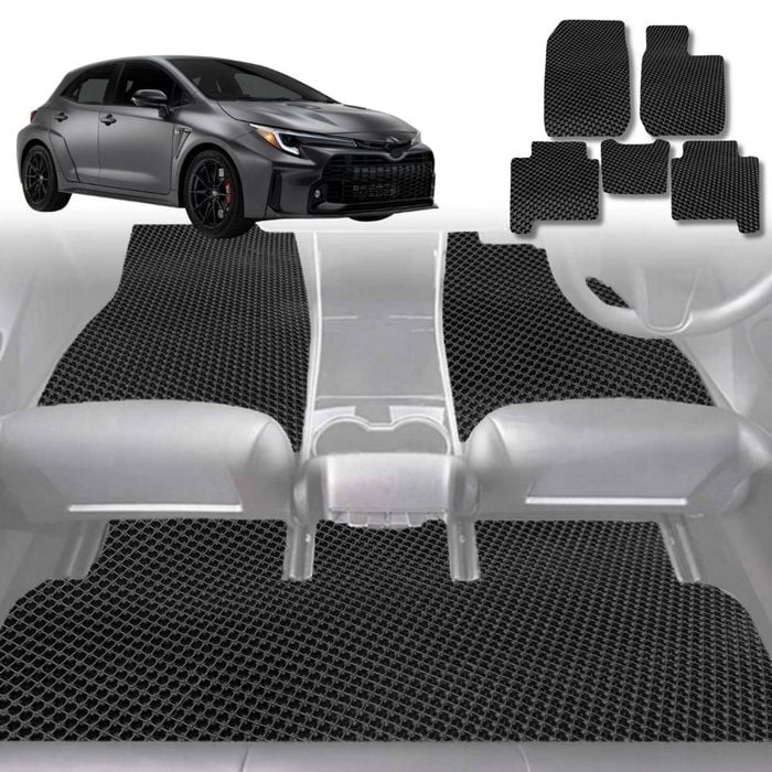 6D Diamond Car Floor Mats for Toyota Corolla 2002-2007-Full Set-Black-Outback GT