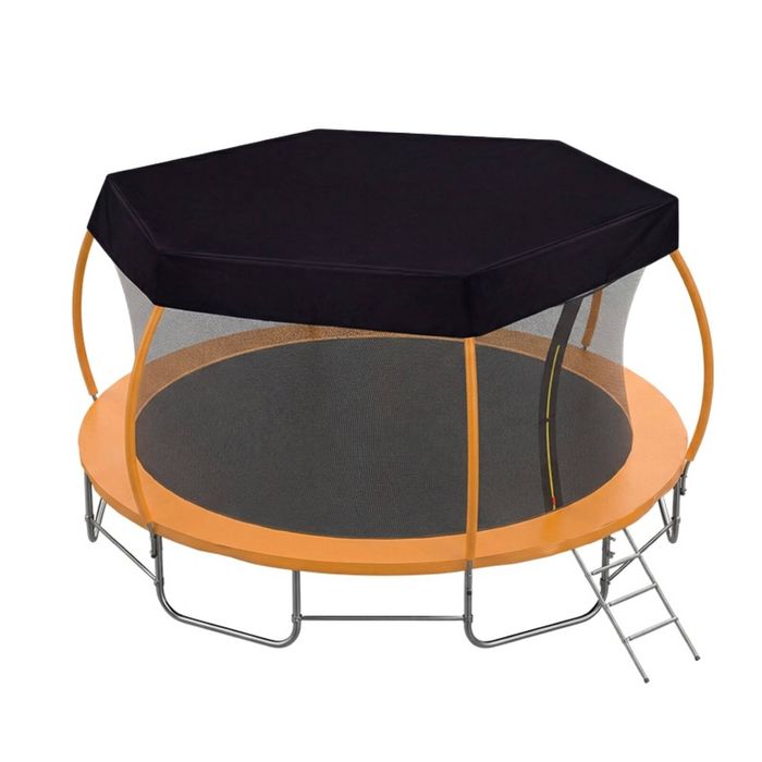 Advwin 12FT Trampoline Outdoor for Kids, Recreational Trampoline w/Safety Enclosure Net, Ladder,Dust Shade Cover