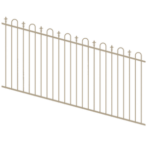 ProtectorAl 1201-2400W x 1200H Paperbark Loop & Spear Top Pool Fence Panel Raked Up to 15º