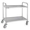 Vogue Clearing Trolley Stainless Steel 2 Tier Medium Commercial Kitchen Utility Storage