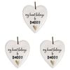 3x Ceramic Hanging 8x9cm Heart Daddy w/ Hanger Ornament Home/Office Room Decor