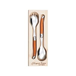 Laguiole Jean Neron Salad Server Set - Orange